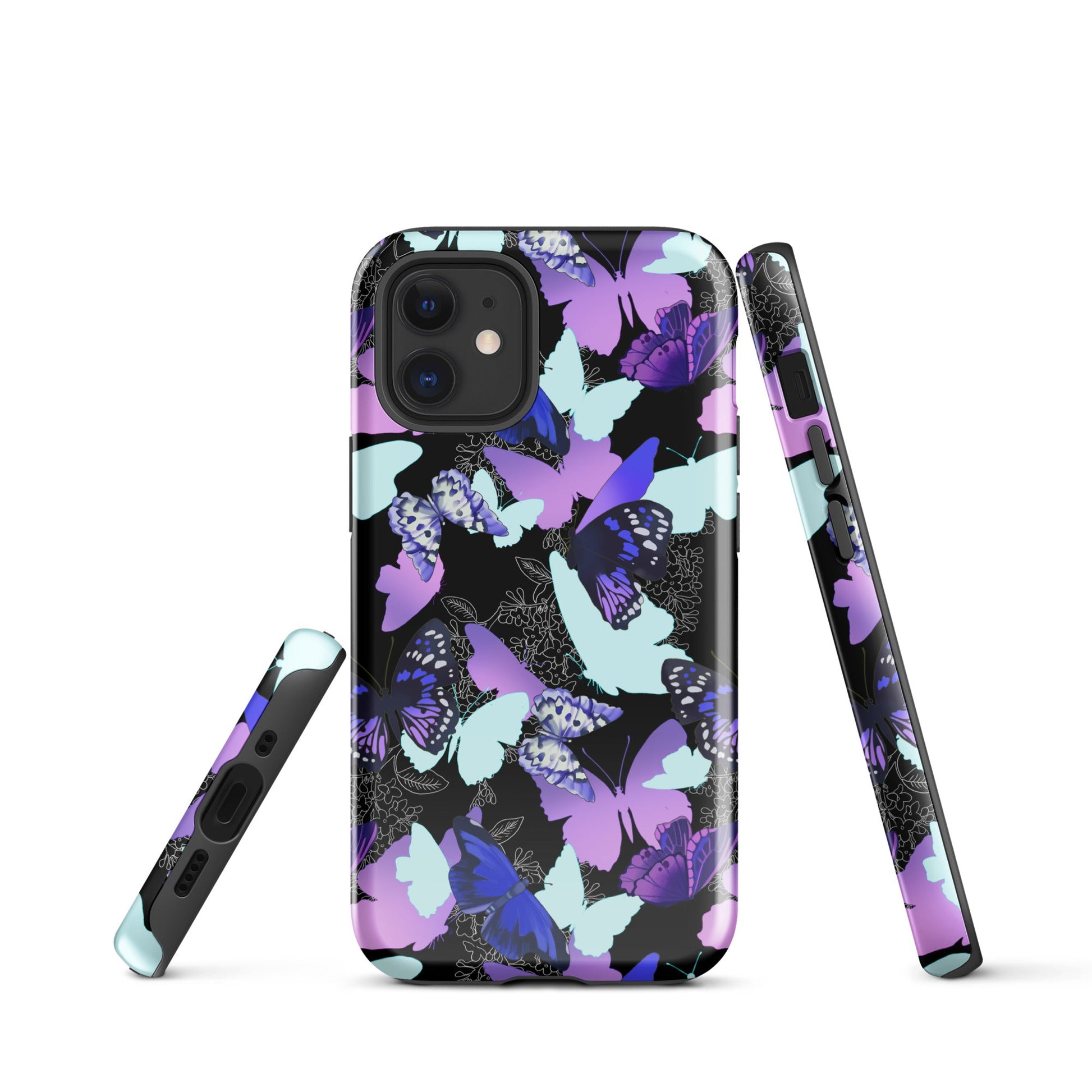 Durable Butterfly iPhone® Tough Case features a stylish design with impact-resistant polycarbonate for ultimate protection.