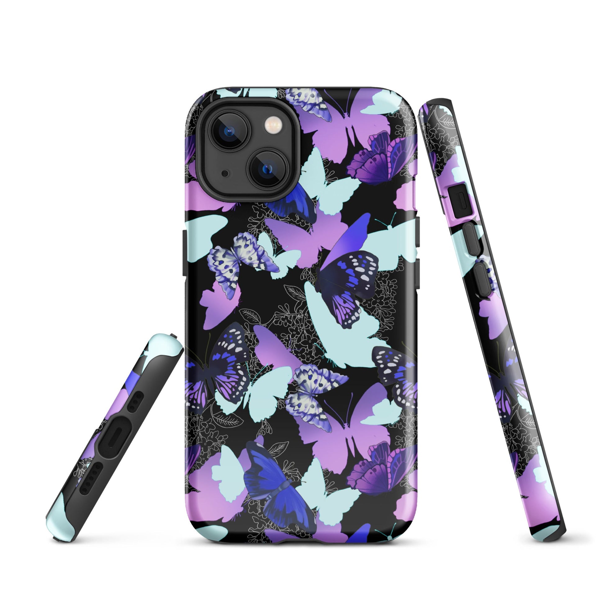 Stylish Butterfly iPhone® Tough Case featuring a durable, impact-resistant design for optimal phone protection.