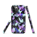 Colorful Butterfly iPhone® Tough Case featuring dual-layer protection for stylish, year-round phone safety.