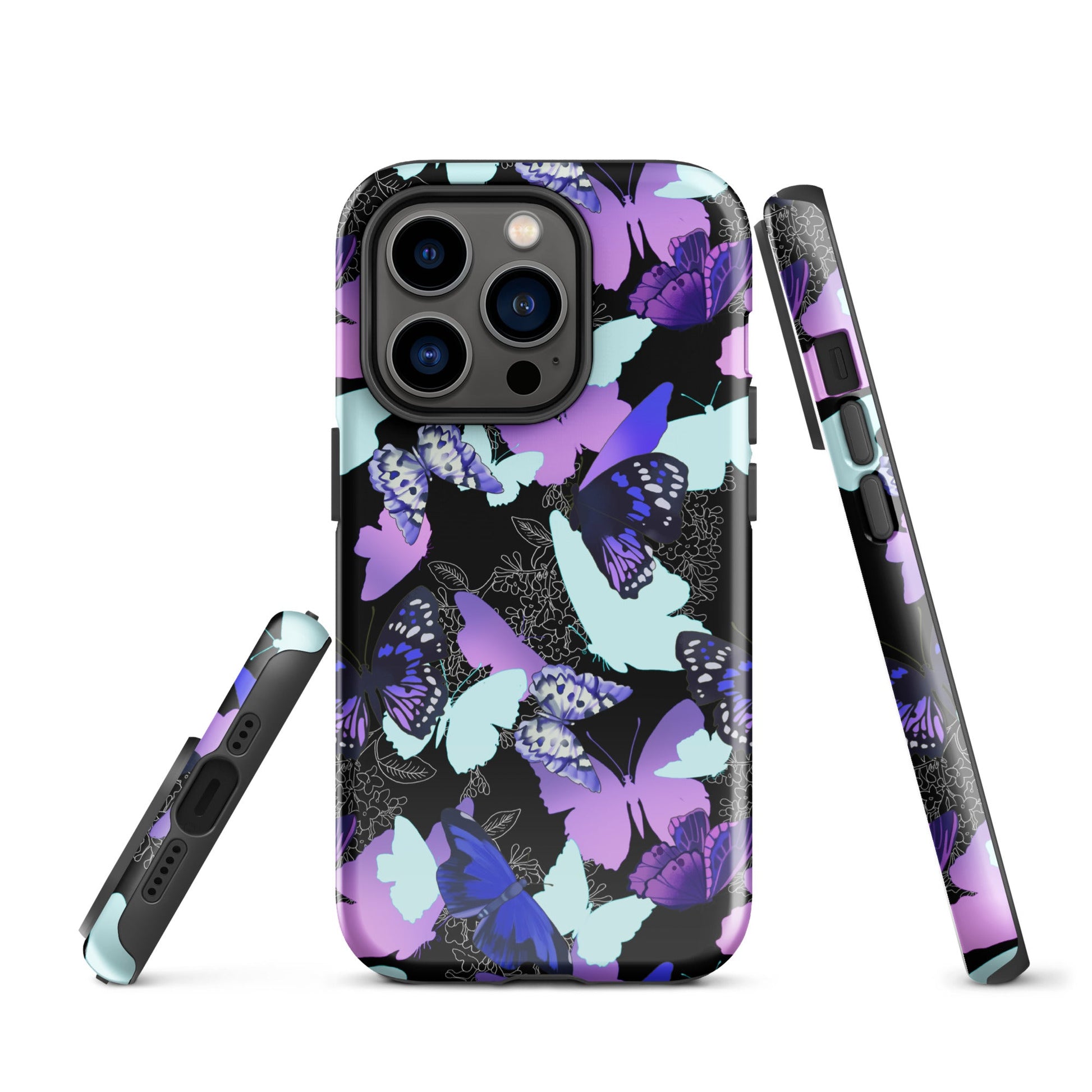 Stylish Butterfly iPhone® Tough Case featuring durable dual-layer protection and a vibrant butterfly design.