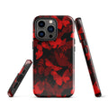 Butterfly iPhone® Tough Case features a stylish red and black butterfly design for durable phone protection.