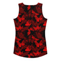 Stylish Butterfly Tank Top with red and black butterfly print, perfect for a feminine yet tough workout look.