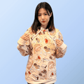 Cozy up in the Café Hoodie, featuring a vibrant print of pastries and warm drinks for a stylish, relaxed fit.