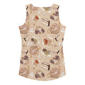 Café Tank Top featuring a playful dessert pattern, perfect for workouts and cheat days alike. Order one size down!