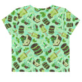 Choco Mint Crop Top features a vibrant mint pattern, perfect for a refreshing summer look that pops!
