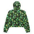 Stylish Choco Mint cropped windbreaker, lightweight and waterproof, perfect for hiking adventures with pockets and adjustable features.