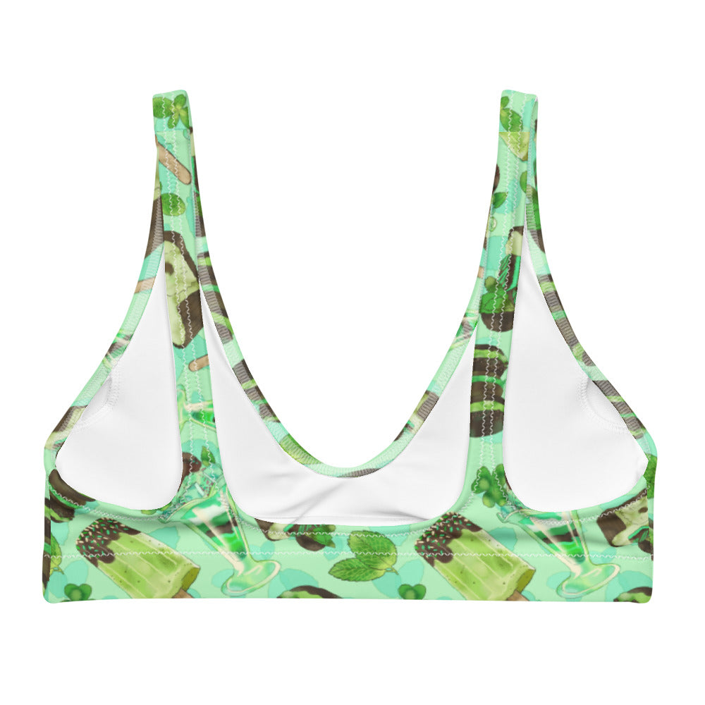 Choco Mint Padded Bikini Top in refreshing mint hues, perfect for a stylish beach day at [store name].