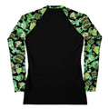 Choco Mint Rash Guard features a vibrant design, perfect for activewear and sun protection during sports.