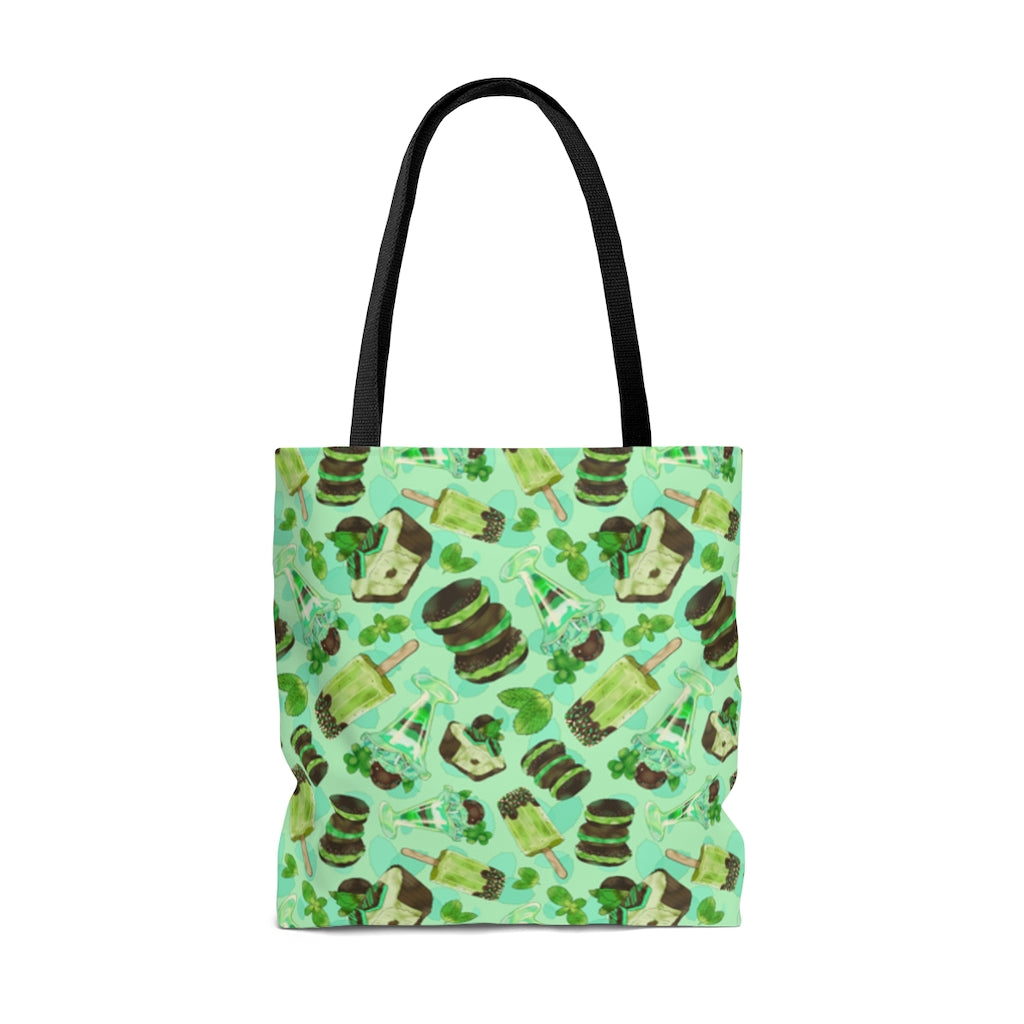 Bright and cheery Choco Mint Tote Bag (Mint) with refreshing design and comfortable cotton straps, perfect for everyday use.