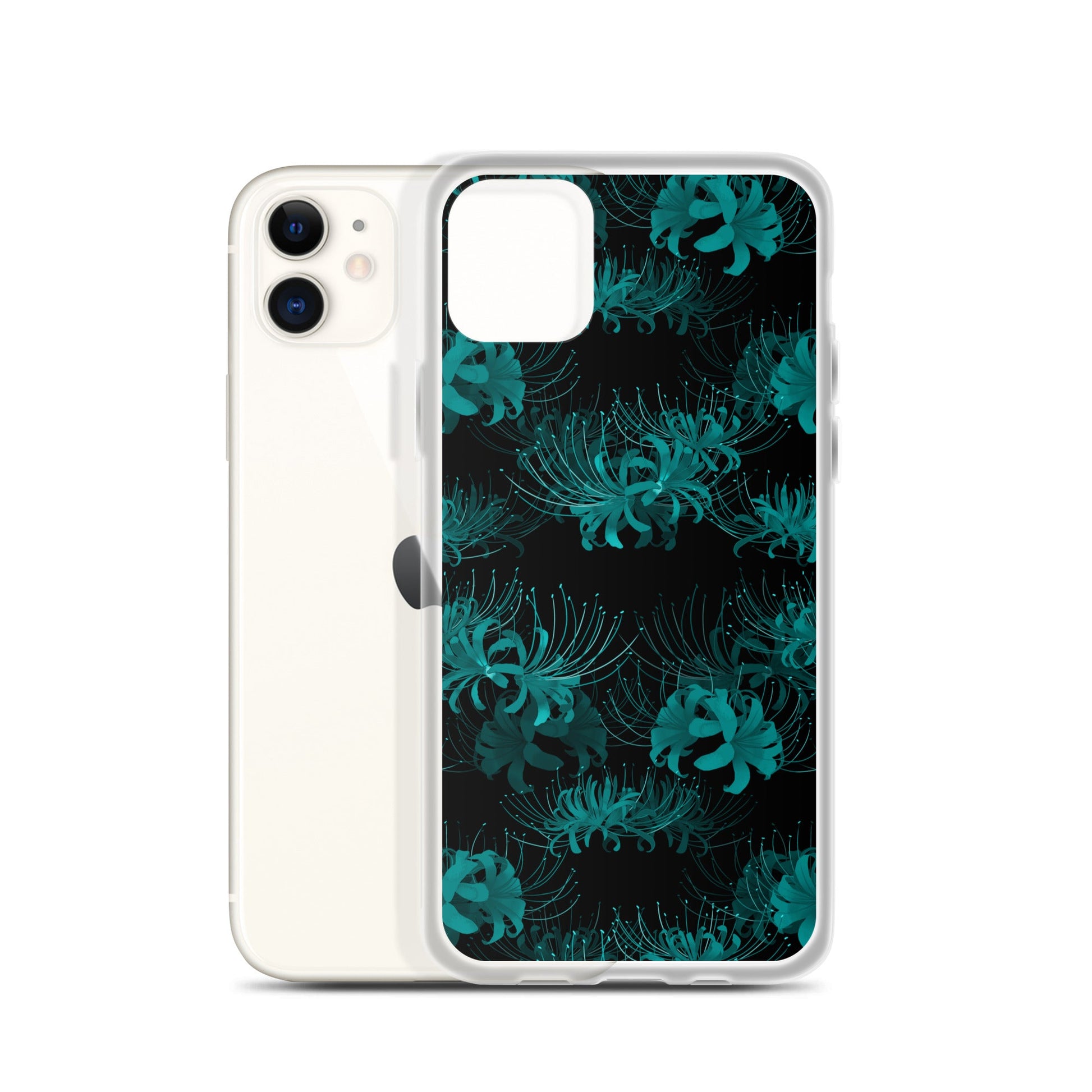 Sleek Higanbana iPhone® Clear Case with a solid back and flexible sides, protecting against scratches and dirt.