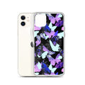 Stylish Butterfly iPhone® Clear Case with vibrant butterfly design, offering protection from scratches and dust.