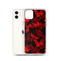 Sleek Butterfly iPhone® Clear Case showcases vibrant red butterflies, offering protection and style for your device.