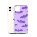Morrigan iPhone® Clear Case features a stylish bat design, offering protection from scratches and easy access to ports.