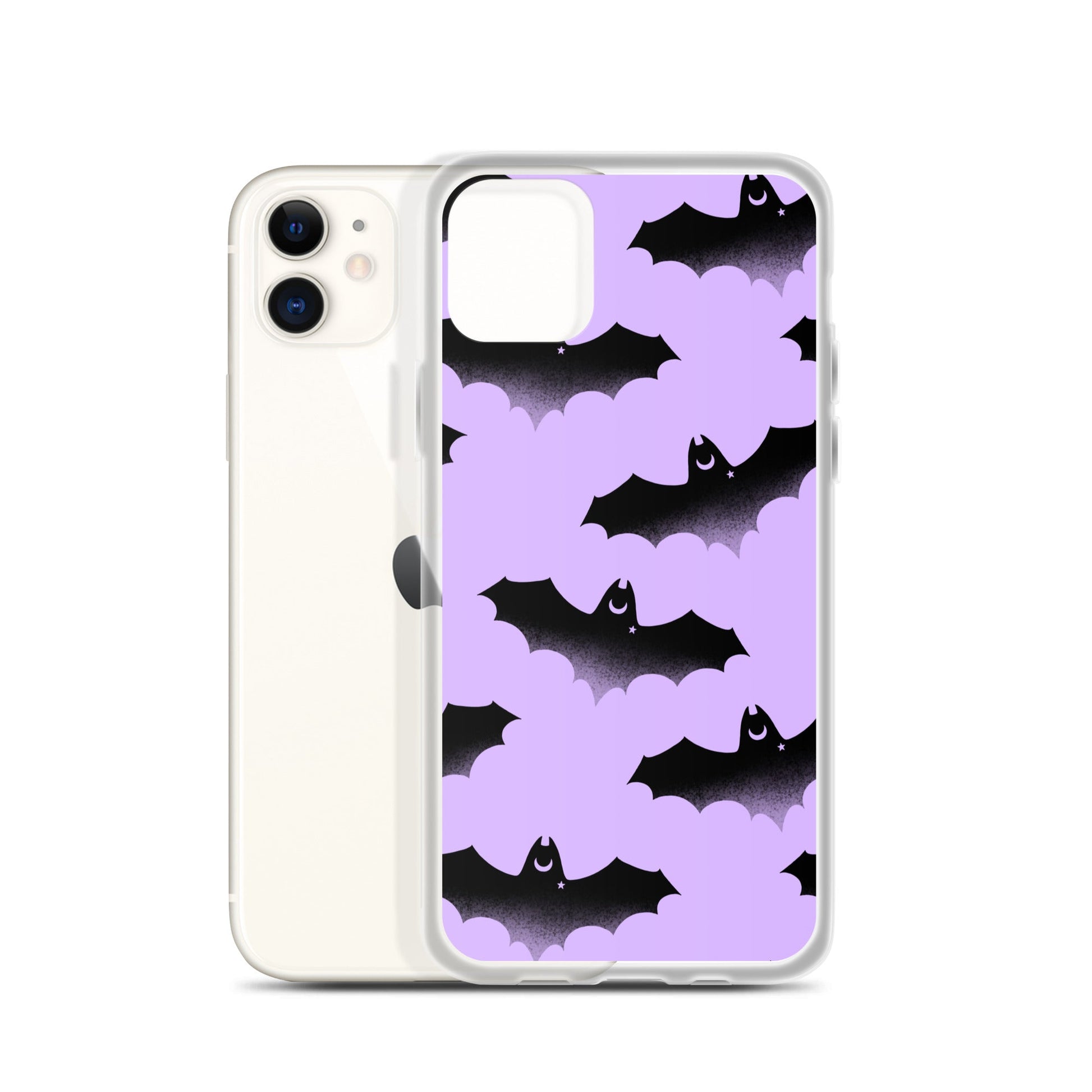Protect your phone with the stylish Morrigan iPhone® Clear Case featuring a unique bat design and flexible sides.