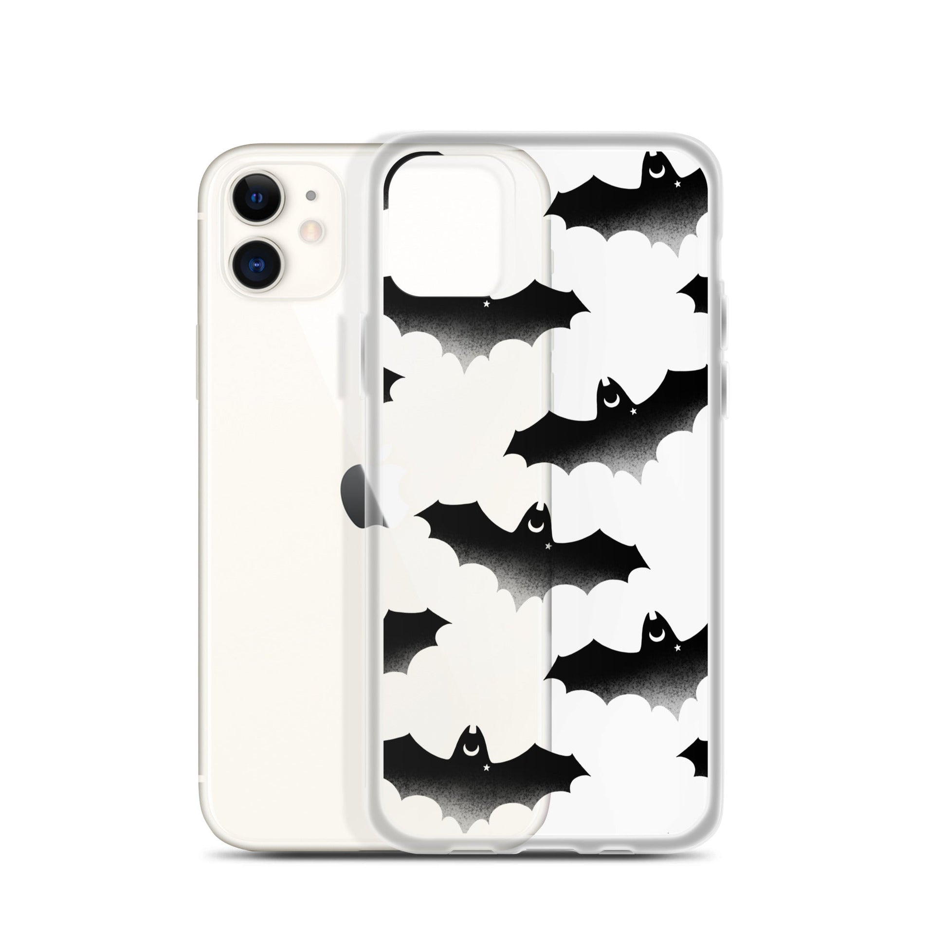 Stylish Lilith iPhone® Clear Case features a sleek design with bats, offering protection and easy accessibility.