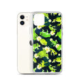 Vibrant Kero-kero iPhone® Clear Case showcasing adorable frogs and flowers, offering stylish protection for your device.