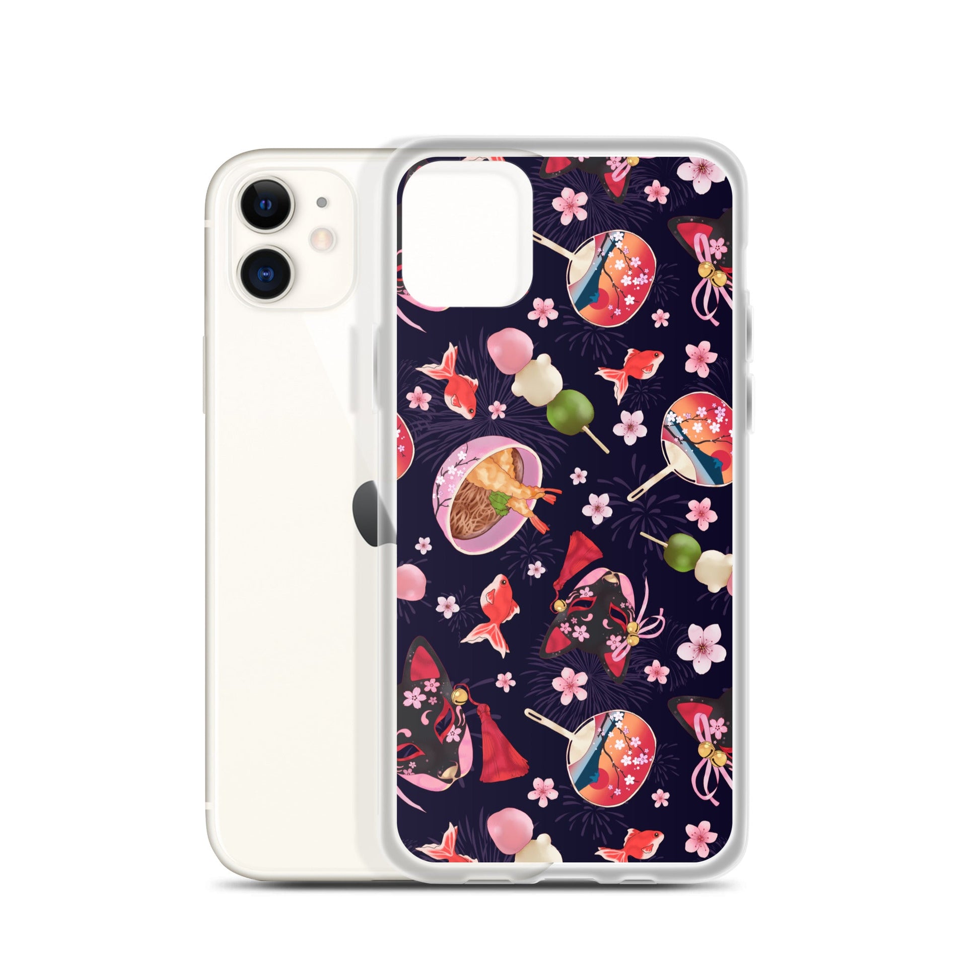 Stylish Matsuri iPhone® Clear Case featuring vibrant designs, protecting against scratches and dirt effortlessly.