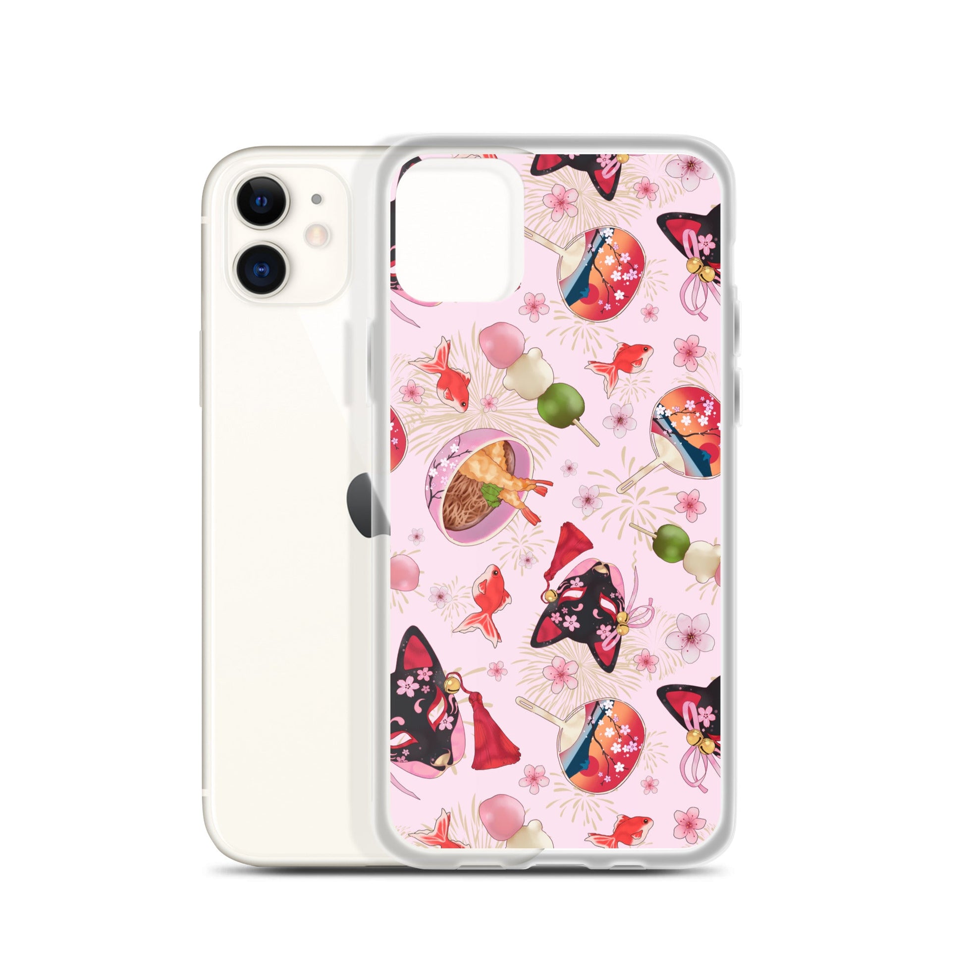 Matsuri iPhone® Clear Case with vibrant design, protecting against scratches and dirt while showcasing your style.