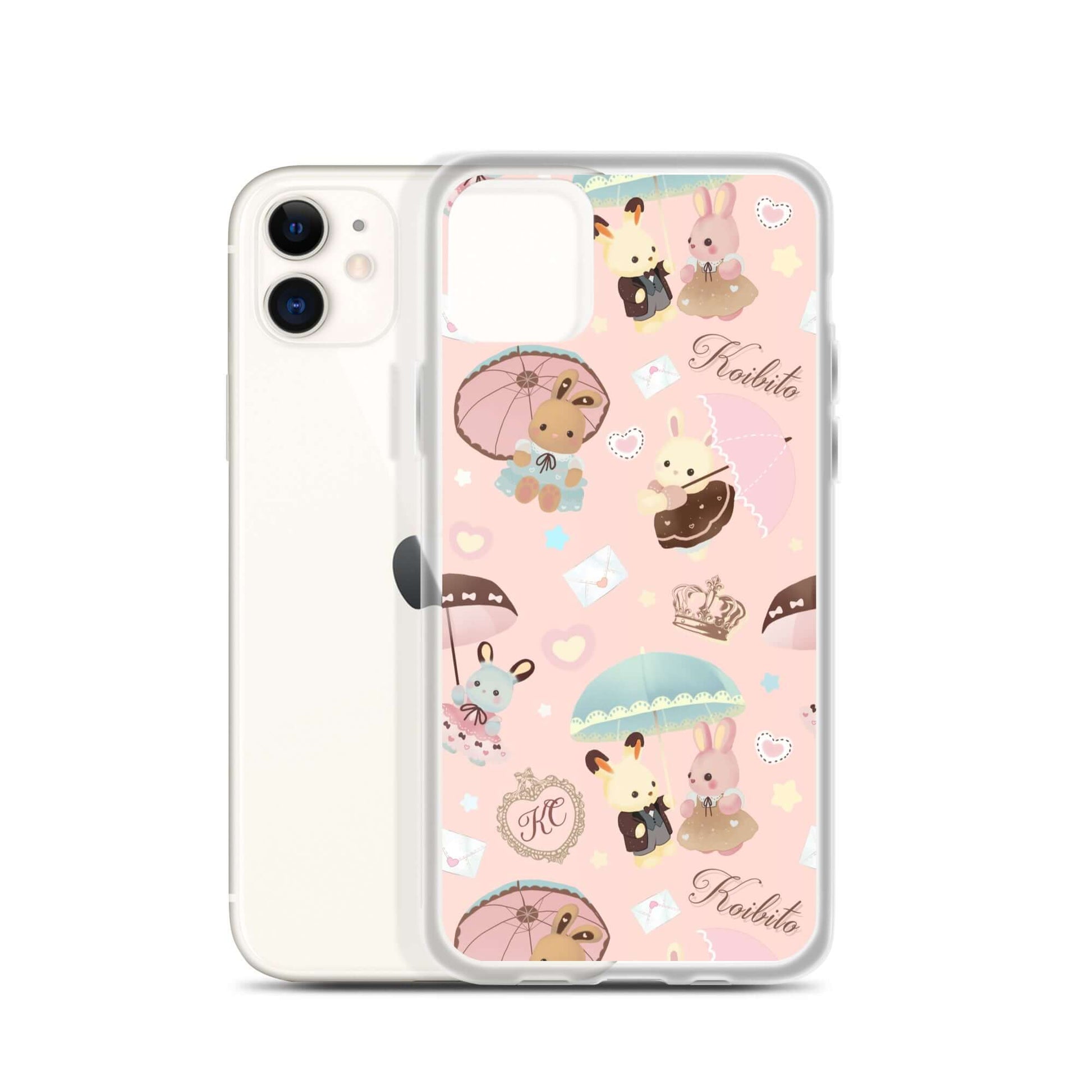 Stylish Parasol Bunny iPhone® Clear Case offers protection with a cute design, perfect for a trendy look.