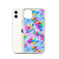 Colorful Enchanted Rose iPhone® Clear Case with solid back, flexible sides, and precise port openings for ultimate protection.