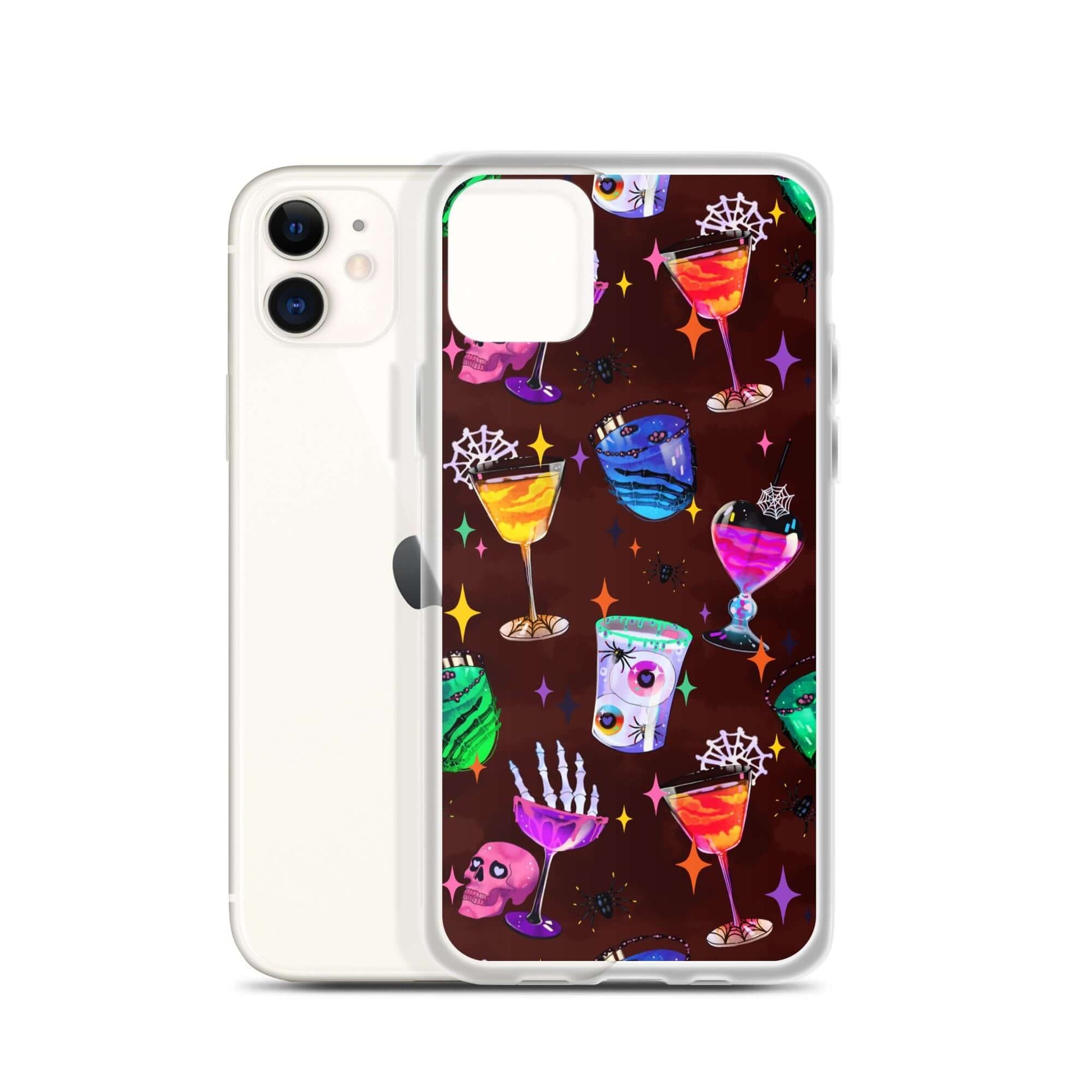 Stylish Monster Party iPhone® Clear Case features vibrant designs, protecting from scratches and dust with flexible sides.