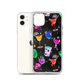 Sleek Monster Party iPhone® Clear Case featuring vibrant designs, protecting against scratches and dirt. Perfect for style!