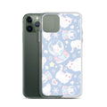 Sleek Snow Kitten iPhone® Clear Case featuring adorable kittens, protecting against scratches and dirt with stylish design.