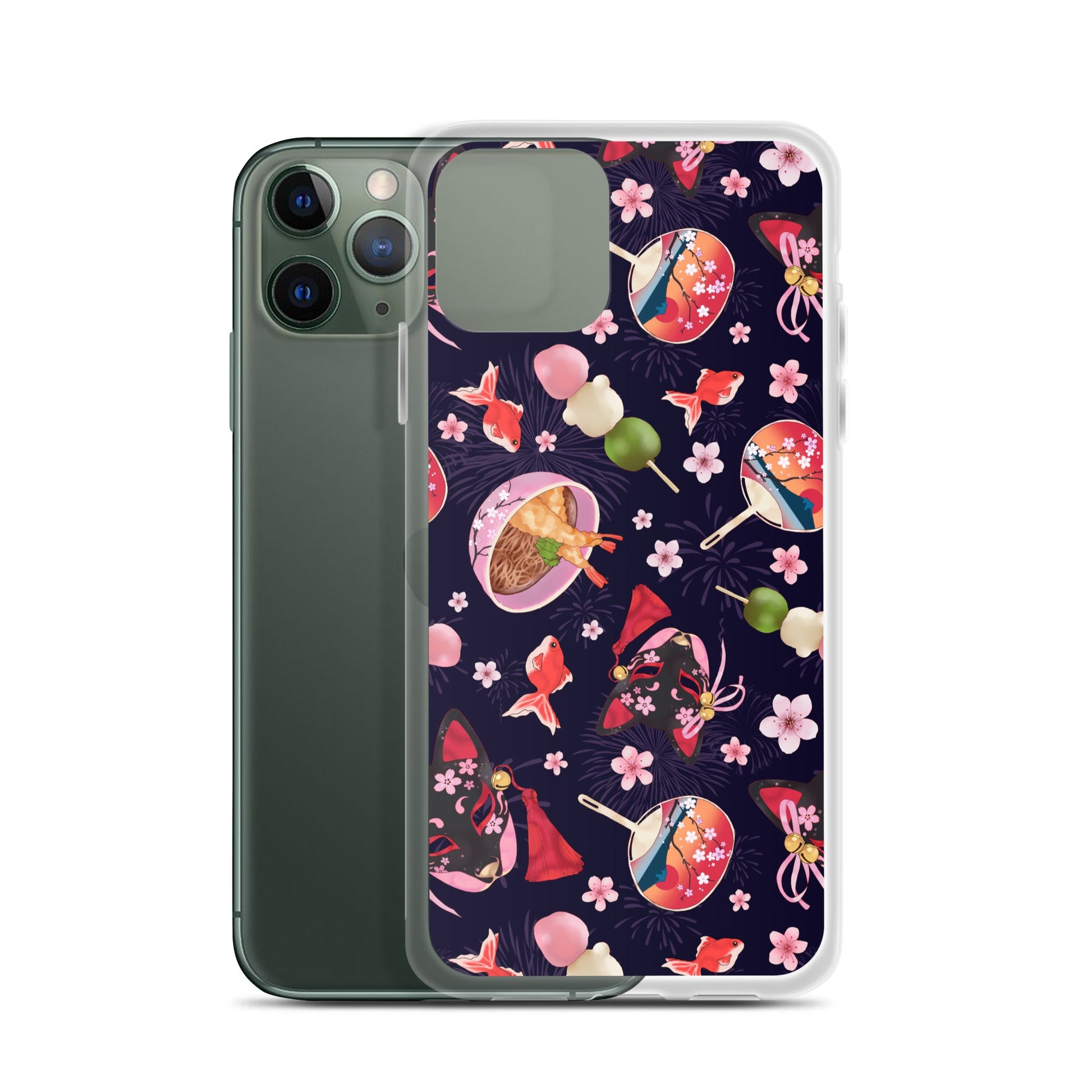 Matsuri iPhone® Clear Case showcases a vibrant design while protecting your phone from scratches and dust.