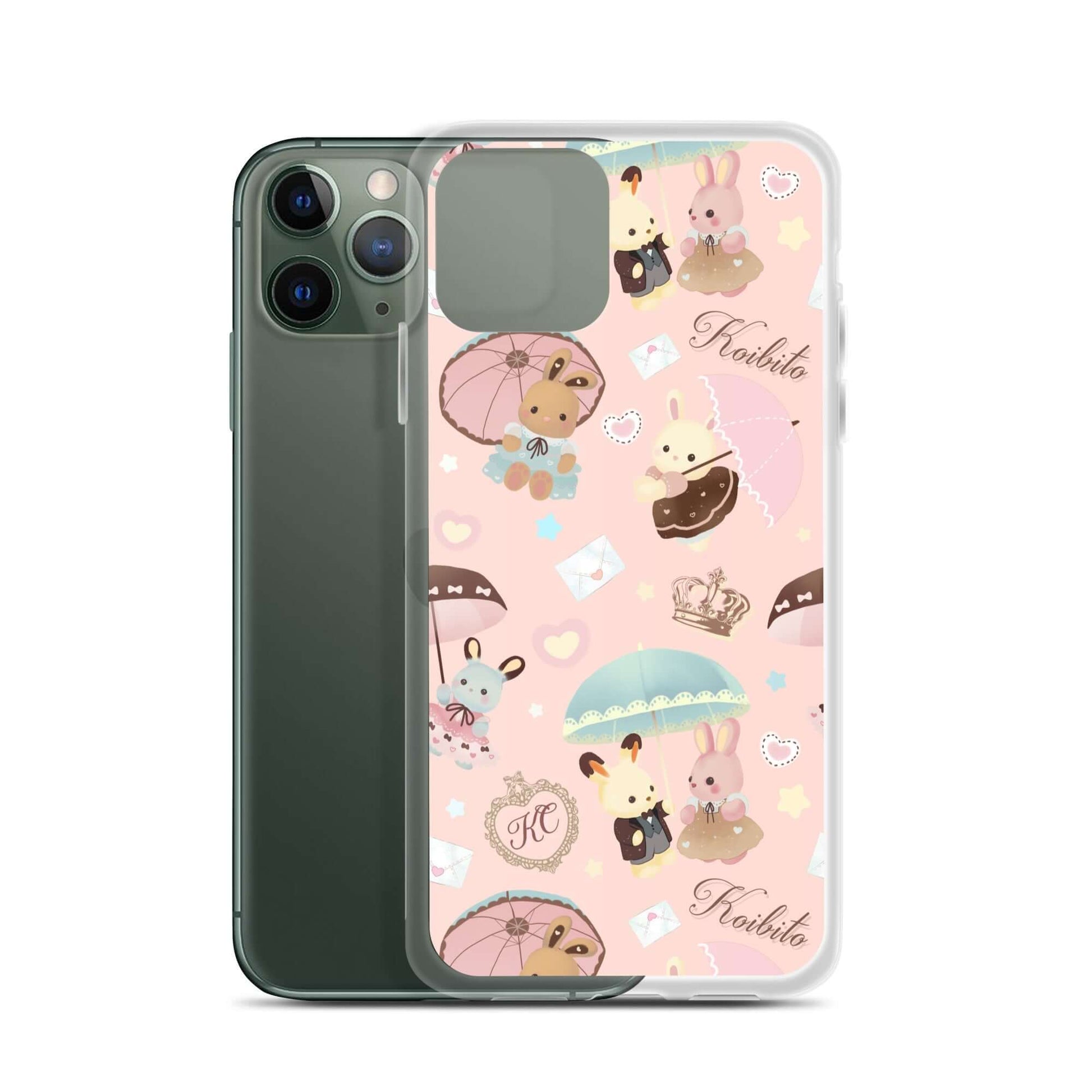 Colorful Parasol Bunny iPhone® Clear Case featuring cute designs, offering protection against scratches and dirt.