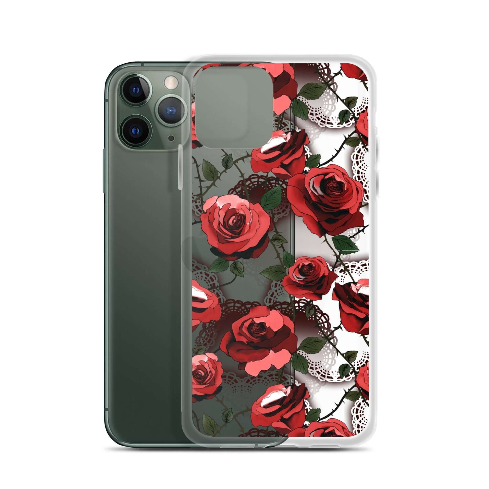Sleek Enchanted Rose iPhone® Clear Case (Transparent) offers protection against scratches and dust while showcasing style.