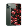 Stylish Enchanted Rose iPhone® Clear Case showcasing vibrant roses, offering protection from scratches and dirt.