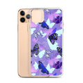 Colorful Butterfly iPhone® Clear Case showcasing vibrant butterfly design, offering stylish protection for your device.
