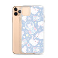 Stylish Snow Kitten iPhone® Clear Case with flexible sides, protecting against scratches and dirt, perfect for your device.