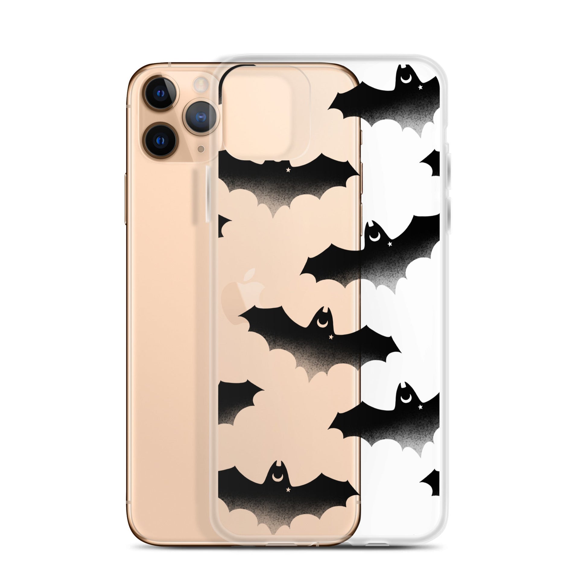 Morrigan iPhone® Clear Case offers sleek protection against scratches and dust, featuring a solid back and flexible sides.