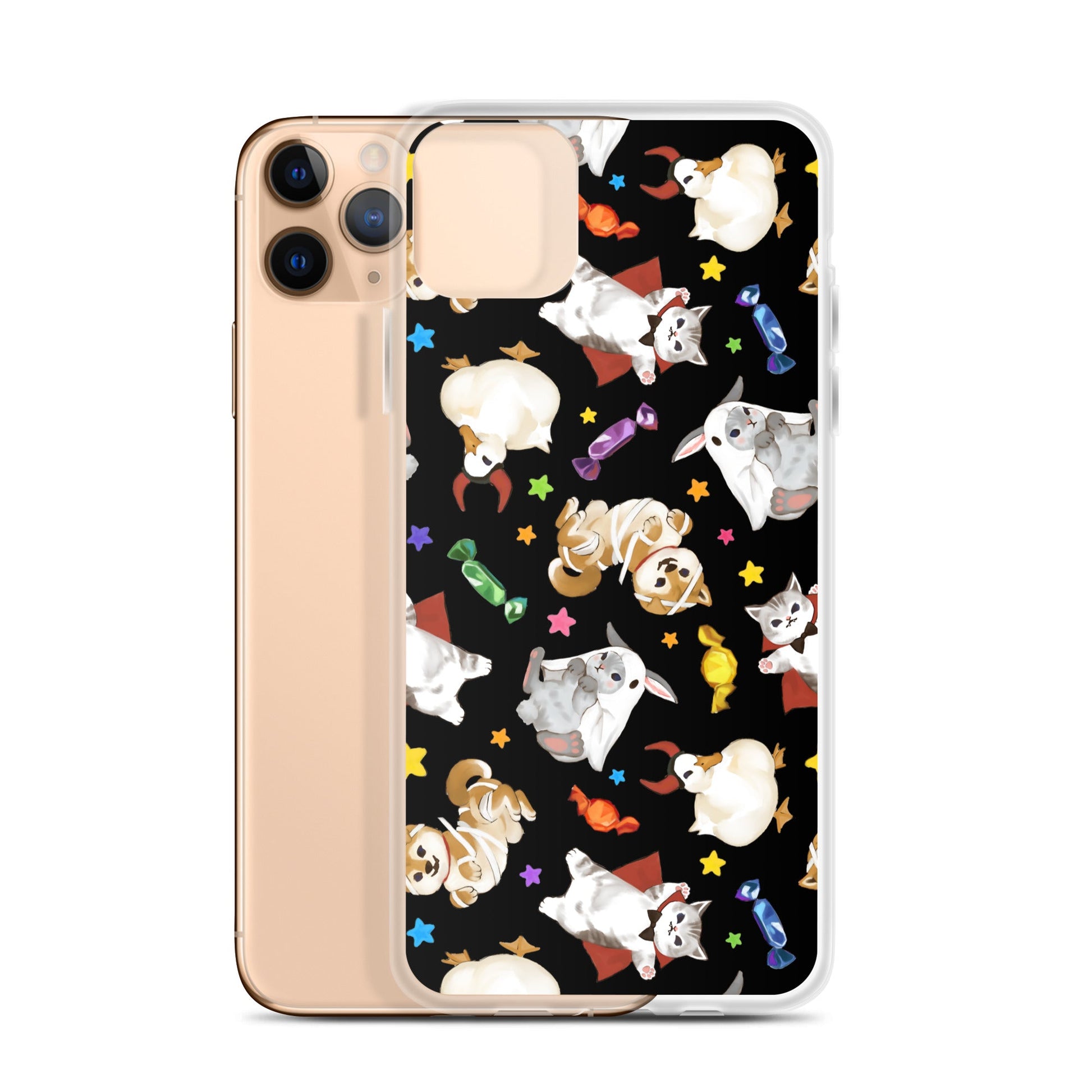 Trick or Treaters iPhone® Clear Case features playful designs, protecting your phone from scratches and dirt.