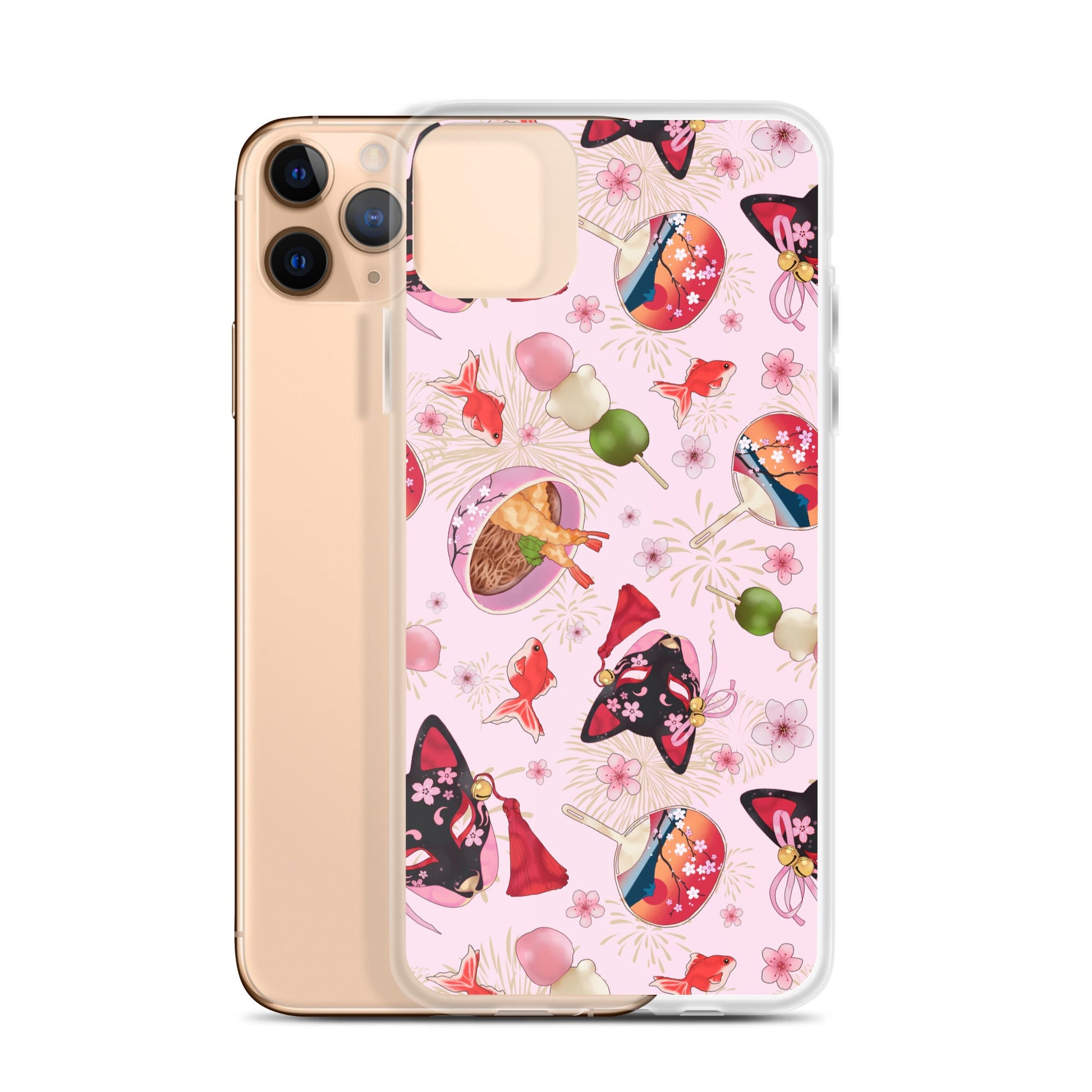 Matsuri iPhone® Clear Case features a stylish design, protecting against scratches and dirt, perfect for your device.