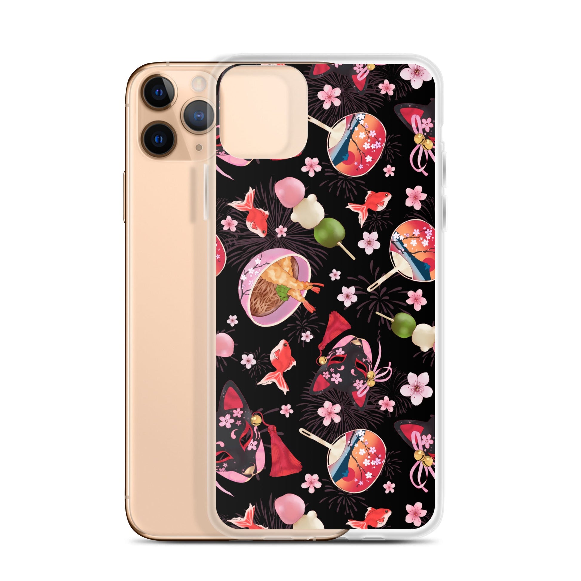 Stylish Matsuri iPhone® Clear Case showcases vibrant designs while providing durable protection against scratches and dirt.