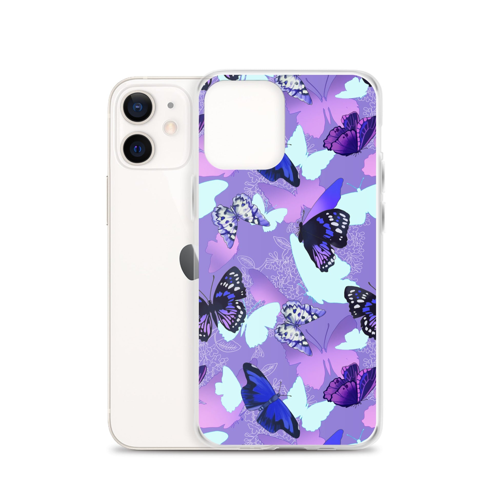 Stylish Butterfly iPhone® Clear Case offers sleek protection against scratches and dirt while showcasing vibrant butterfly designs.