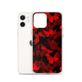 Sleek Butterfly iPhone® Clear Case features a flexible design with vibrant red butterflies, offering stylish protection.