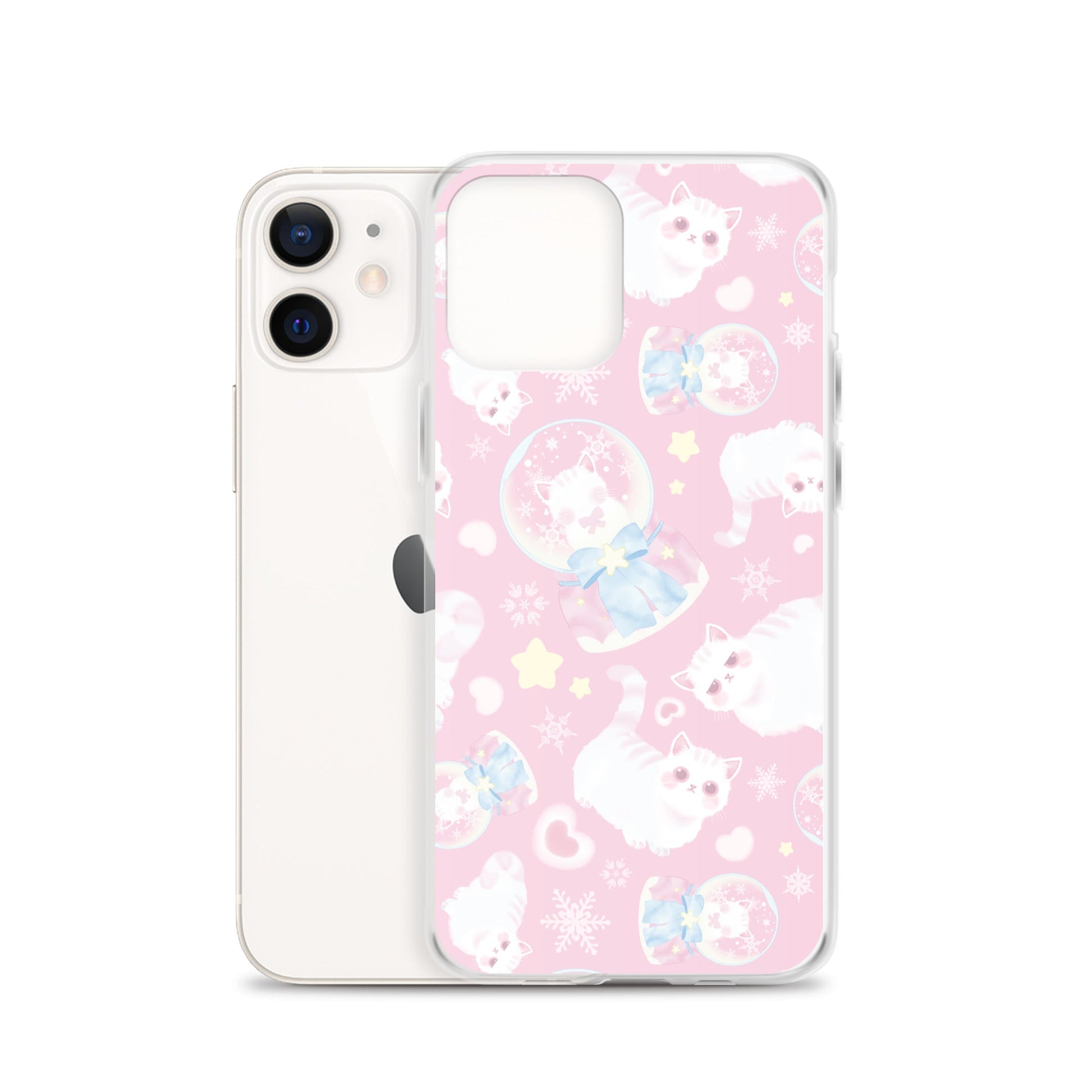 Stylish Snow Kitten iPhone® Clear Case featuring a cute design, protecting against scratches and dust. Perfect for any iPhone!
