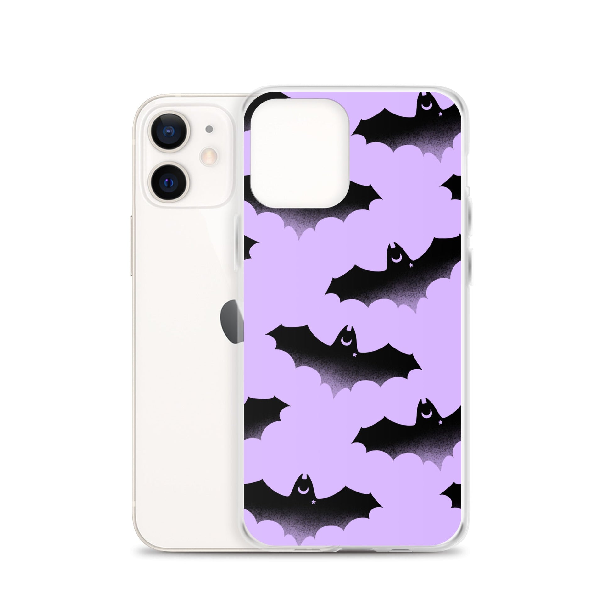Morrigan iPhone® Clear Case features a sleek design with bat graphics, offering stylish protection for your device.