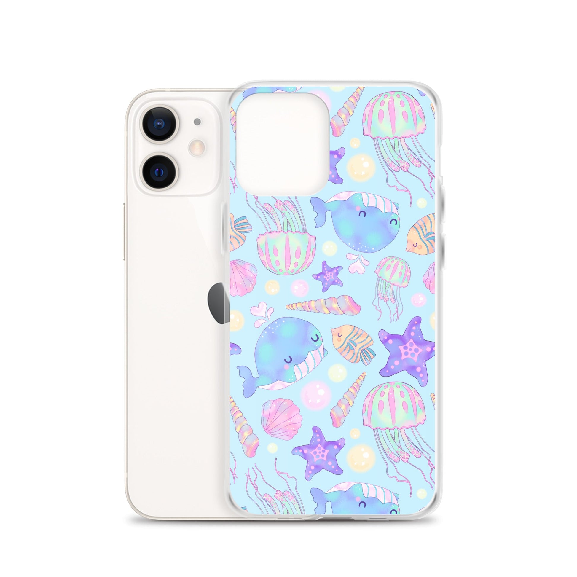 Under the Sea iPhone® Clear Case showcases vibrant marine life, offering sleek protection from scratches and dirt.