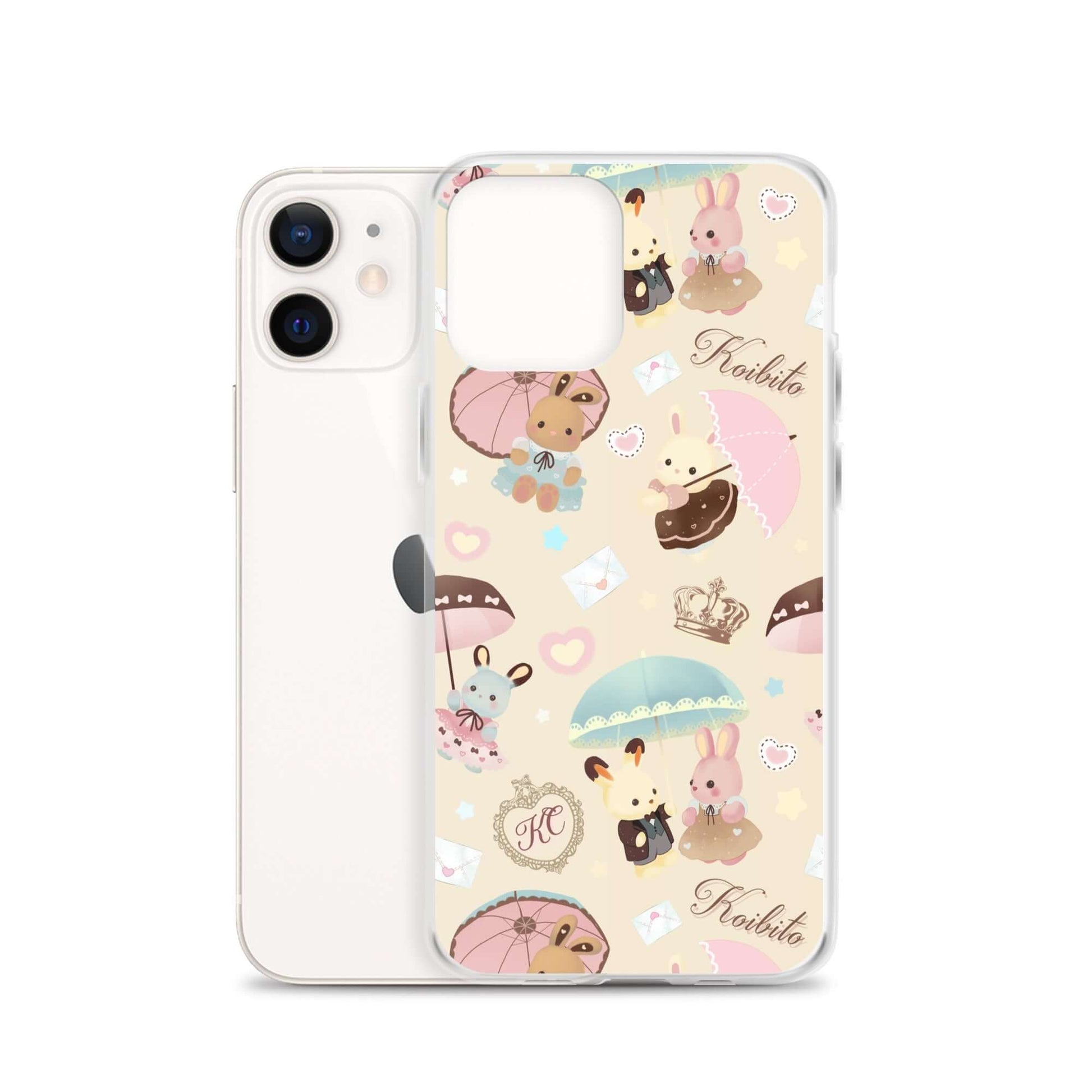 Sleek Parasol Bunny iPhone® Clear Case protects against scratches and dirt with a cute design and flexible sides.