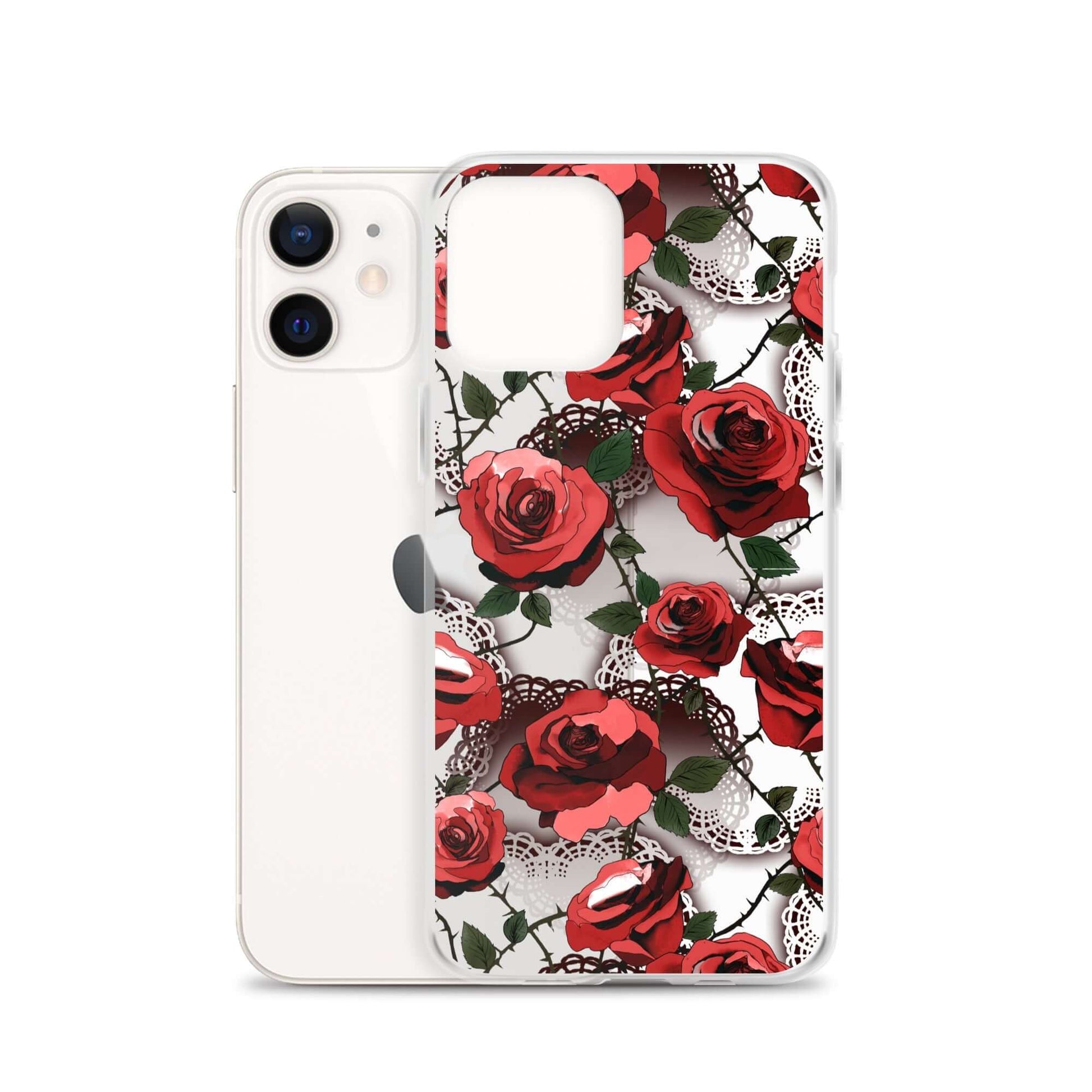 Stylish Enchanted Rose iPhone® Clear Case (Transparent) offers protection against scratches and dust while showcasing elegance.