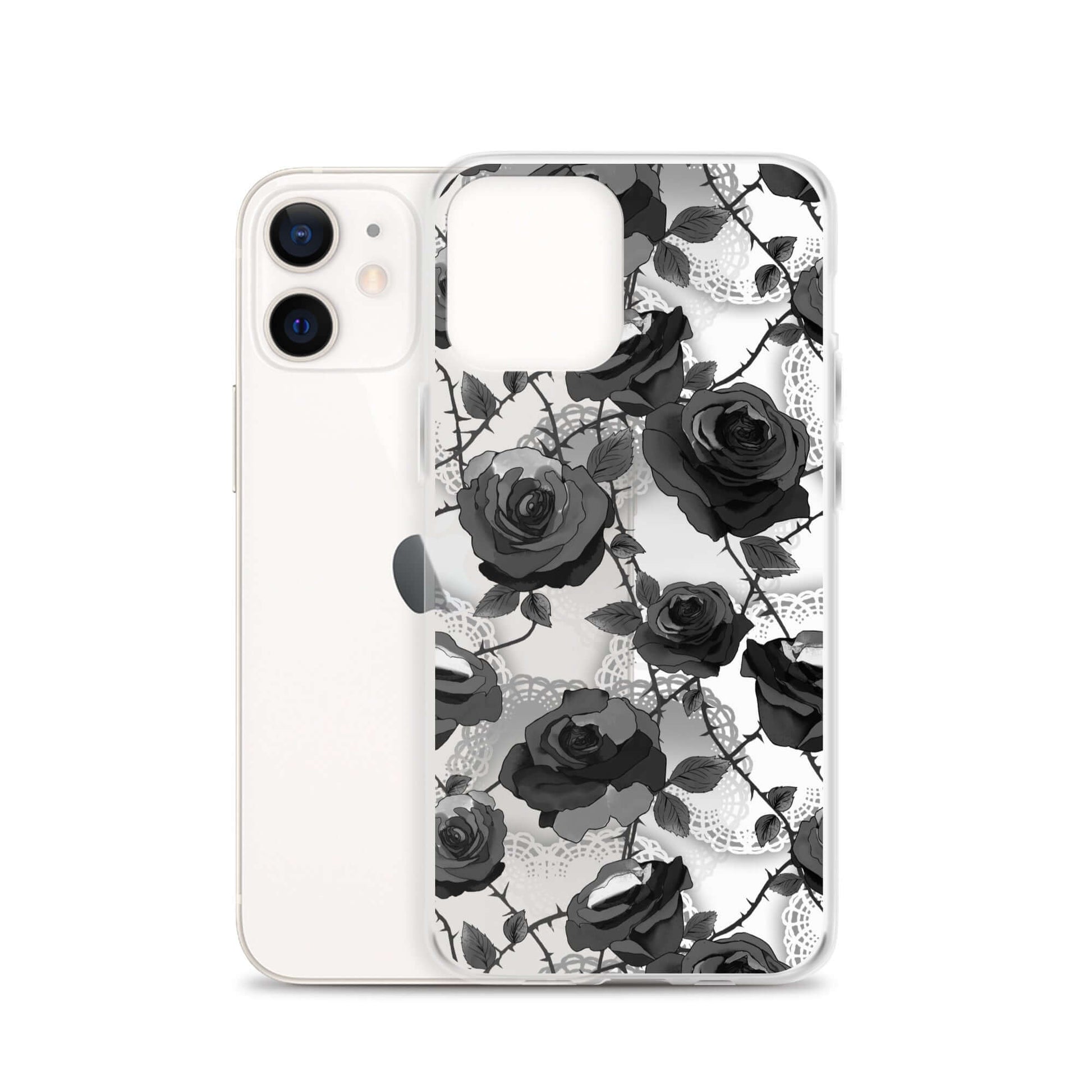 Sleek Enchanted Rose iPhone® Clear Case (Transparent) offers protection with a stylish floral design for your phone.