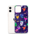 Vibrant Monster Party iPhone® Clear Case showcasing colorful designs, perfect for protection and style.