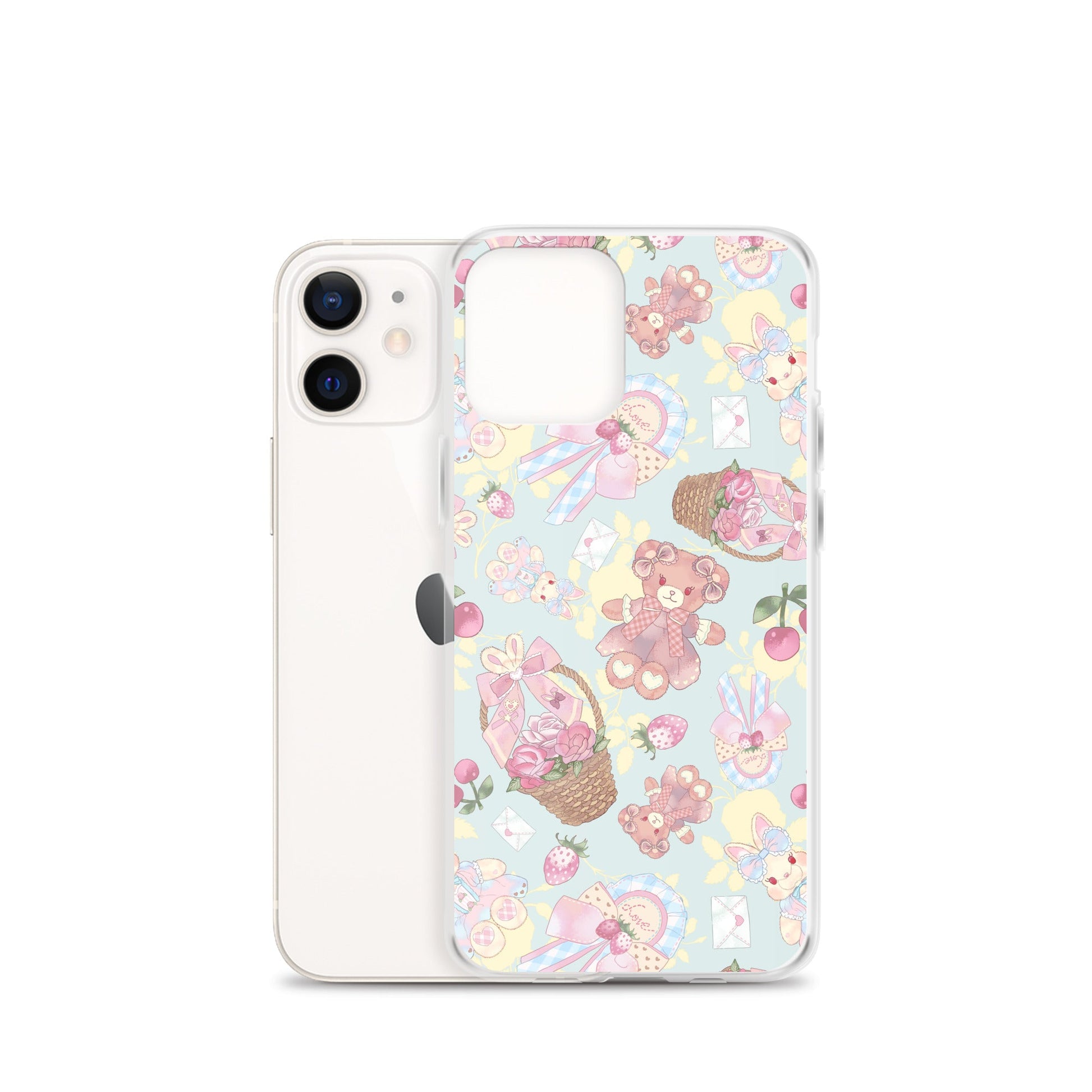 Stylish Sweet Teddy iPhone® Clear Case featuring cute teddy bear designs, perfect for protection and style.