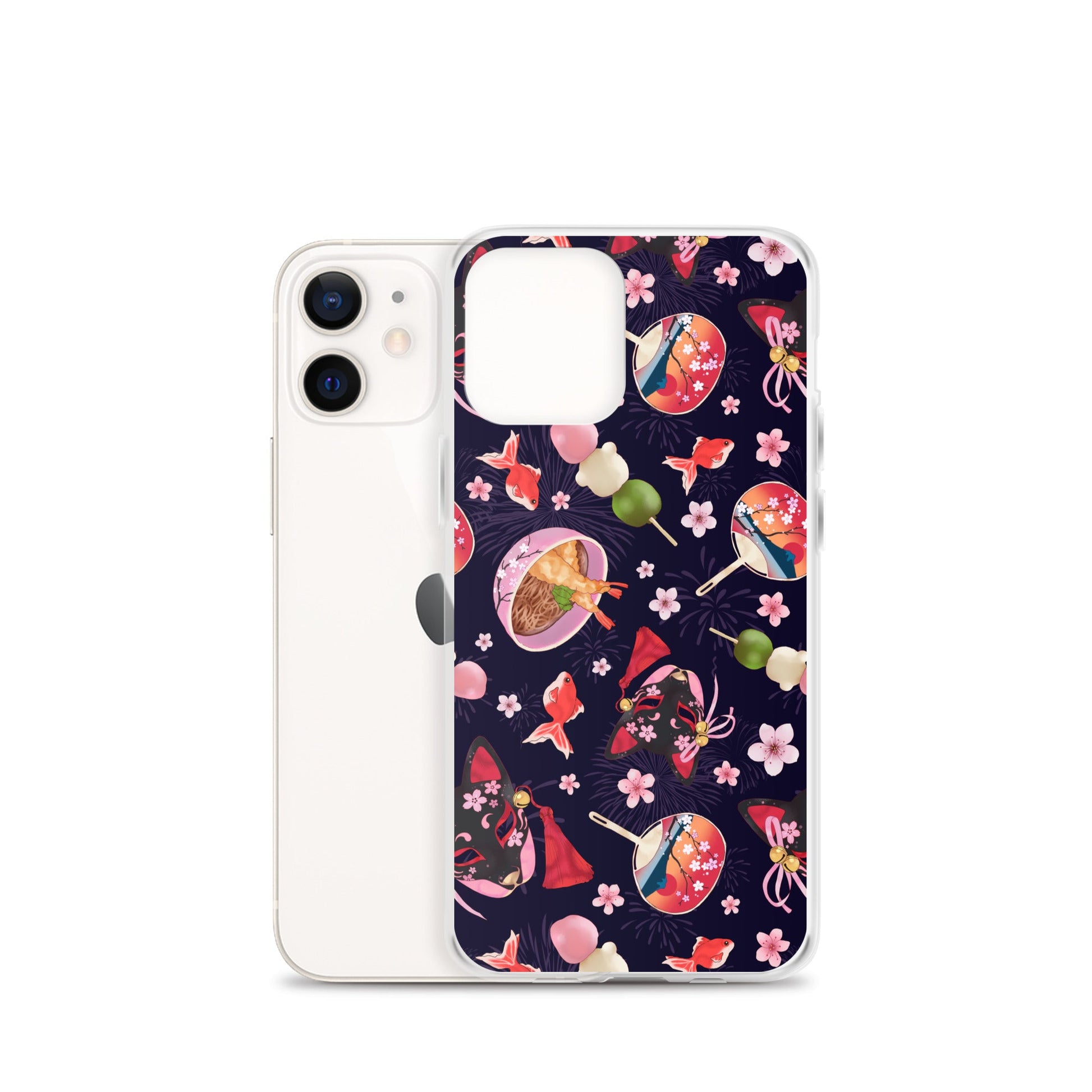 Matsuri iPhone® Clear Case features a vibrant design, protecting your phone with style and easy access to ports.