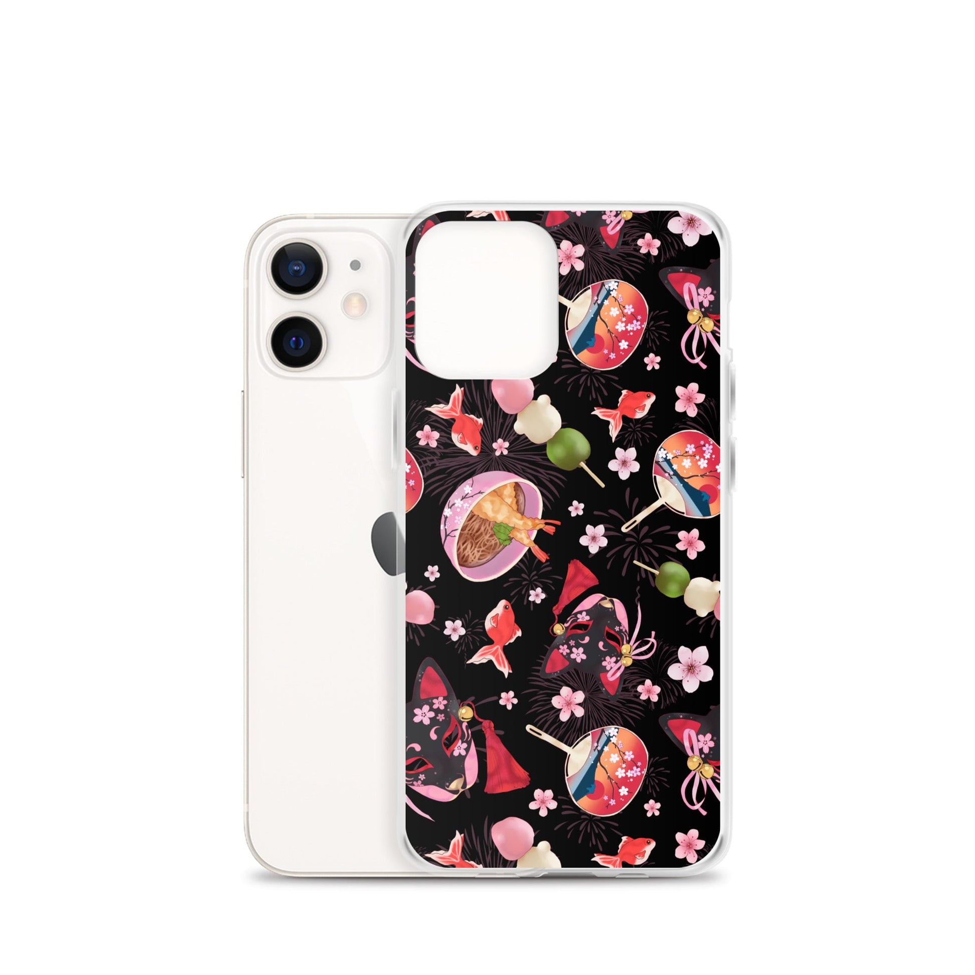 Sleek Matsuri iPhone® Clear Case features vibrant designs, protecting against scratches and dirt effortlessly.