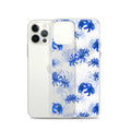 Sleek Higanbana iPhone® Clear Case featuring vibrant blue floral design, offering excellent protection for your device.